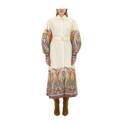 White Cotton Maxi Shirt Dress - Image 5