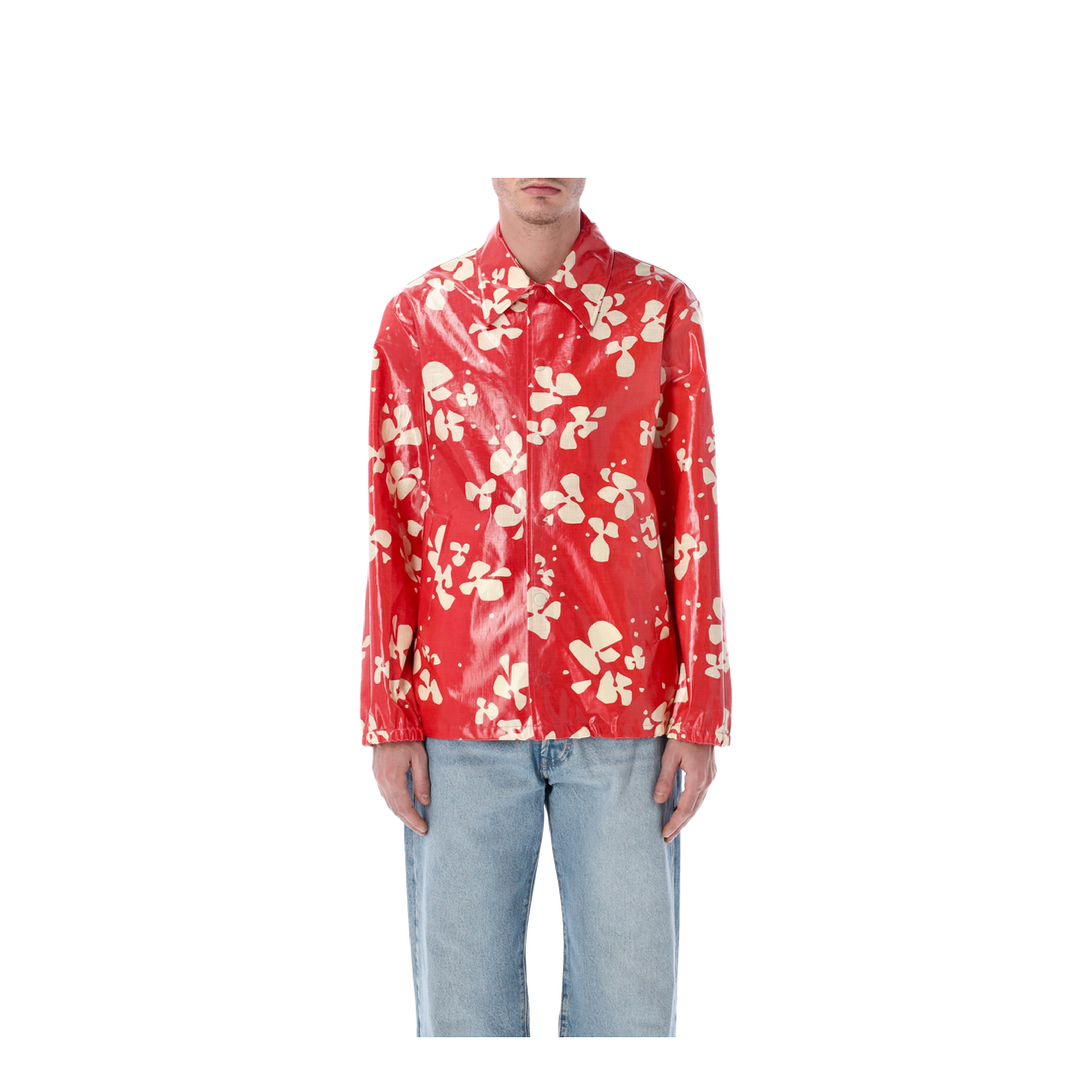 Printed Coated Cotton Shirt Jacket - Image 1