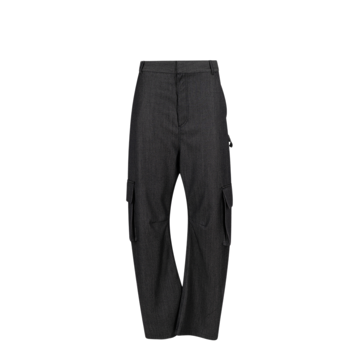 Barrel Leg Wool Cargo Pants - Image 1