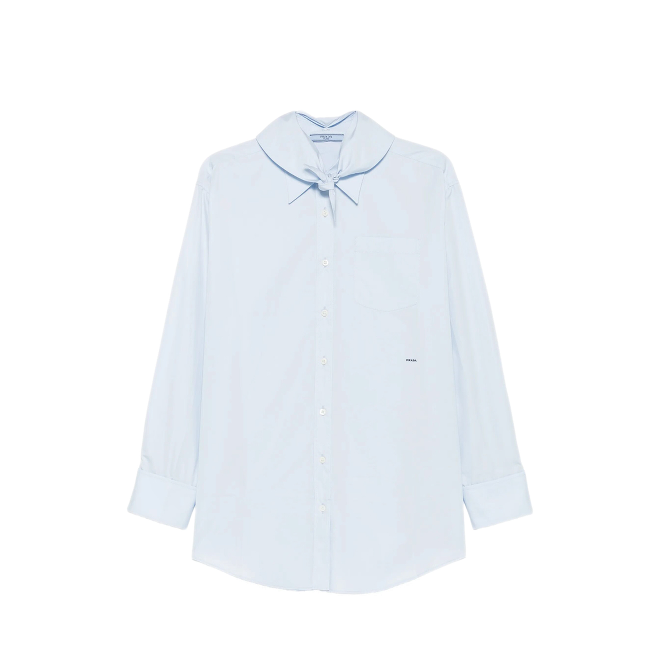 Poplin Shirt with Knot Detail - Image 1