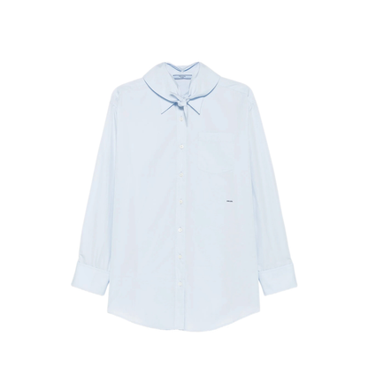 Poplin Shirt with Knot Detail - Image 1