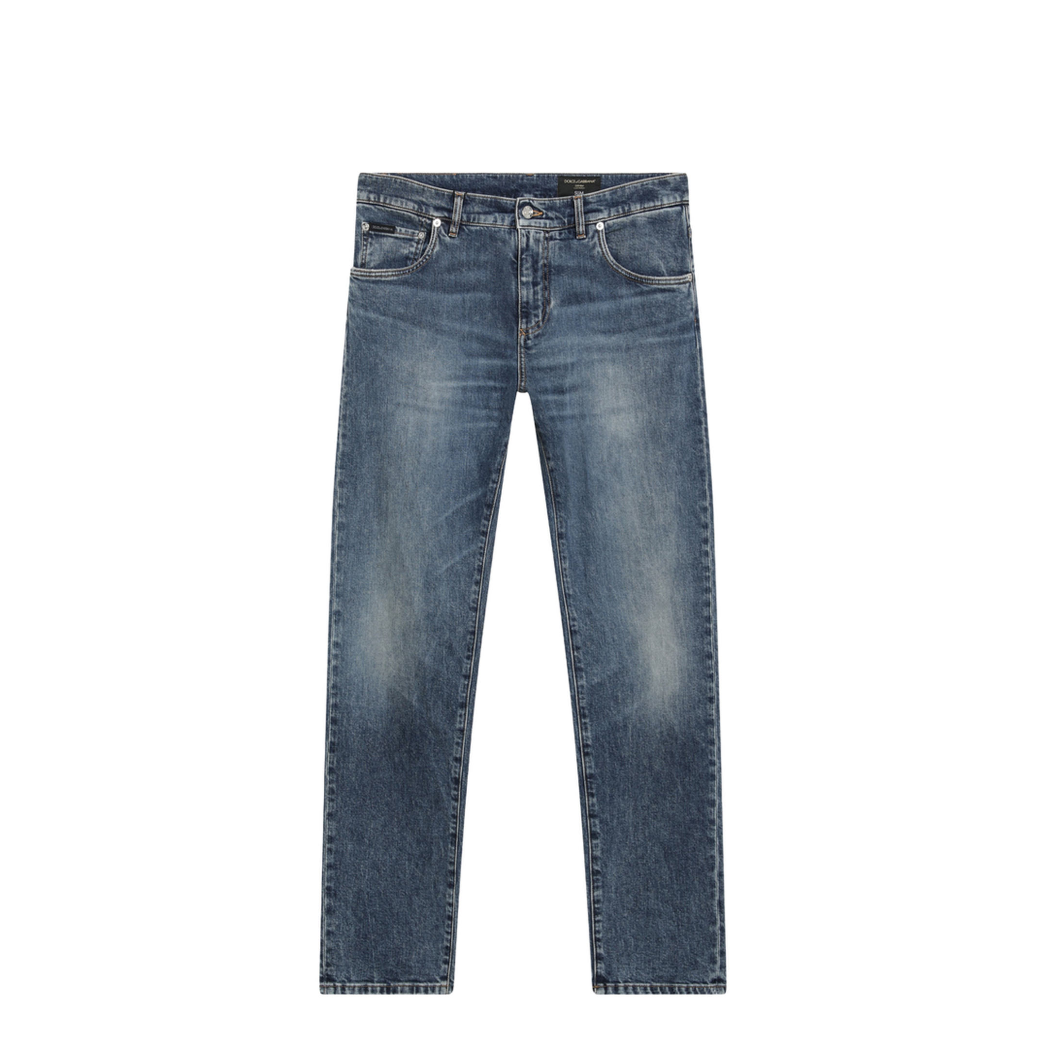 Slim-Fit Blue Washed Denim Jeans - Image 1