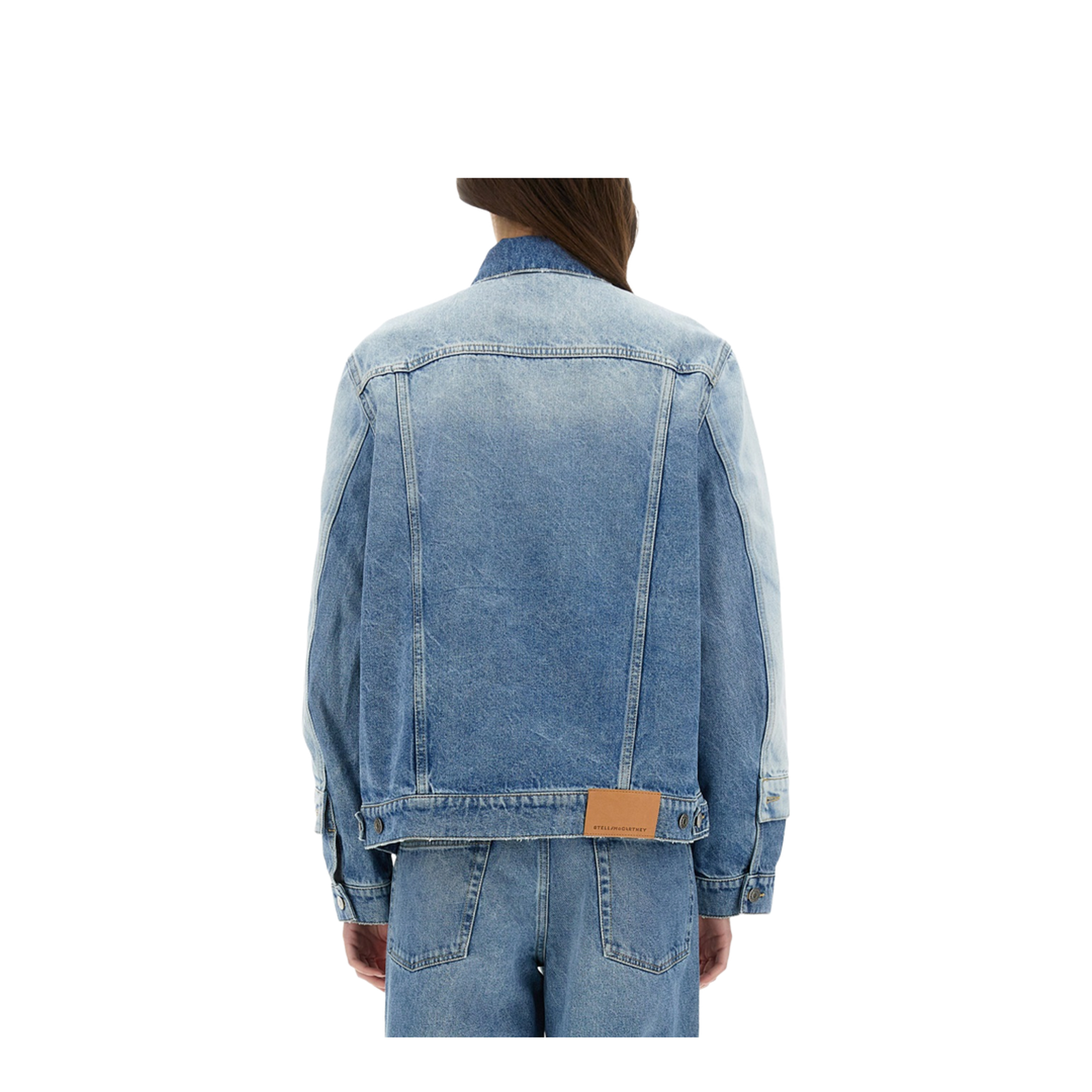 Denim Jacket with Contrasting Panel - Image 3