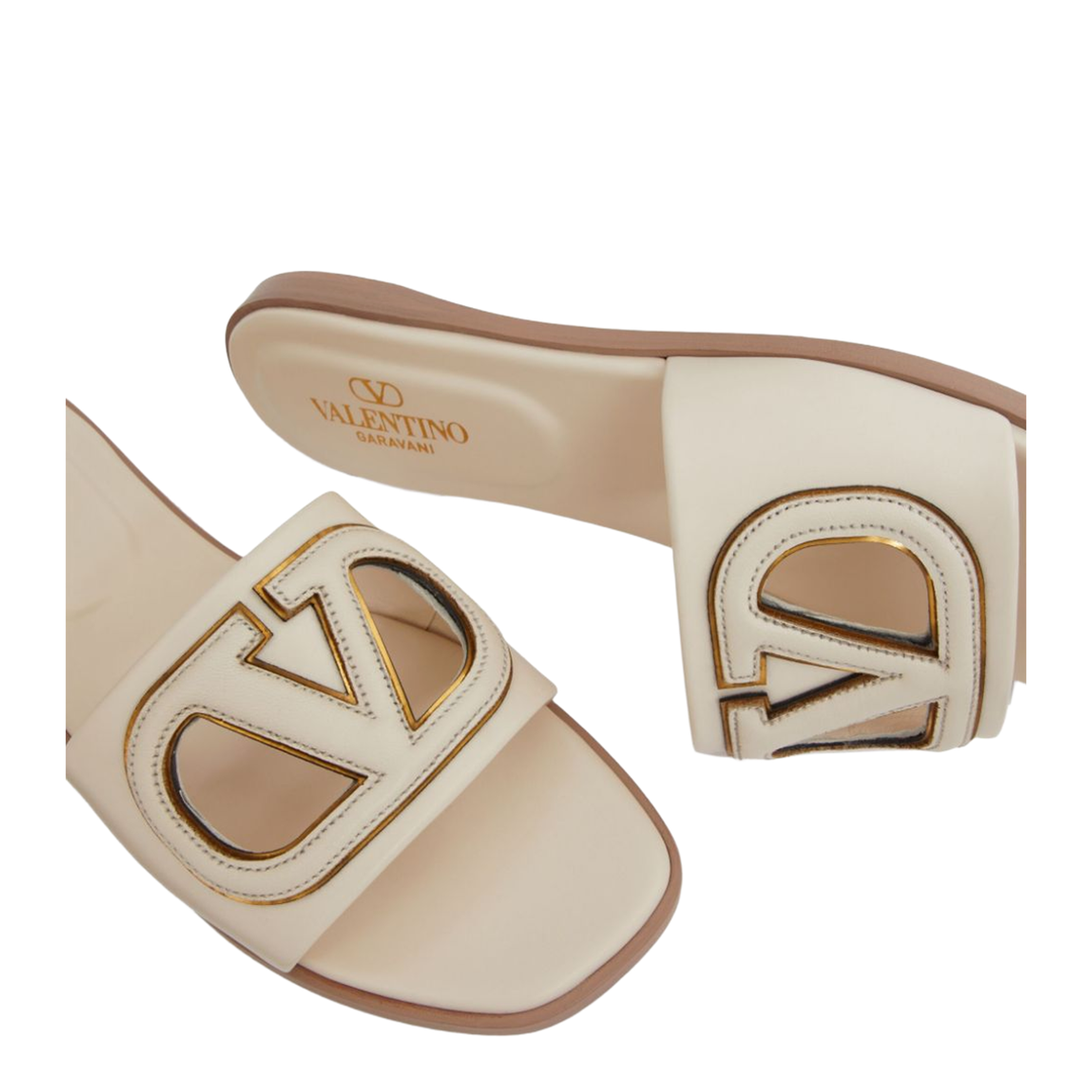 VLogo Cut-Out Leather Sandals - Image 5