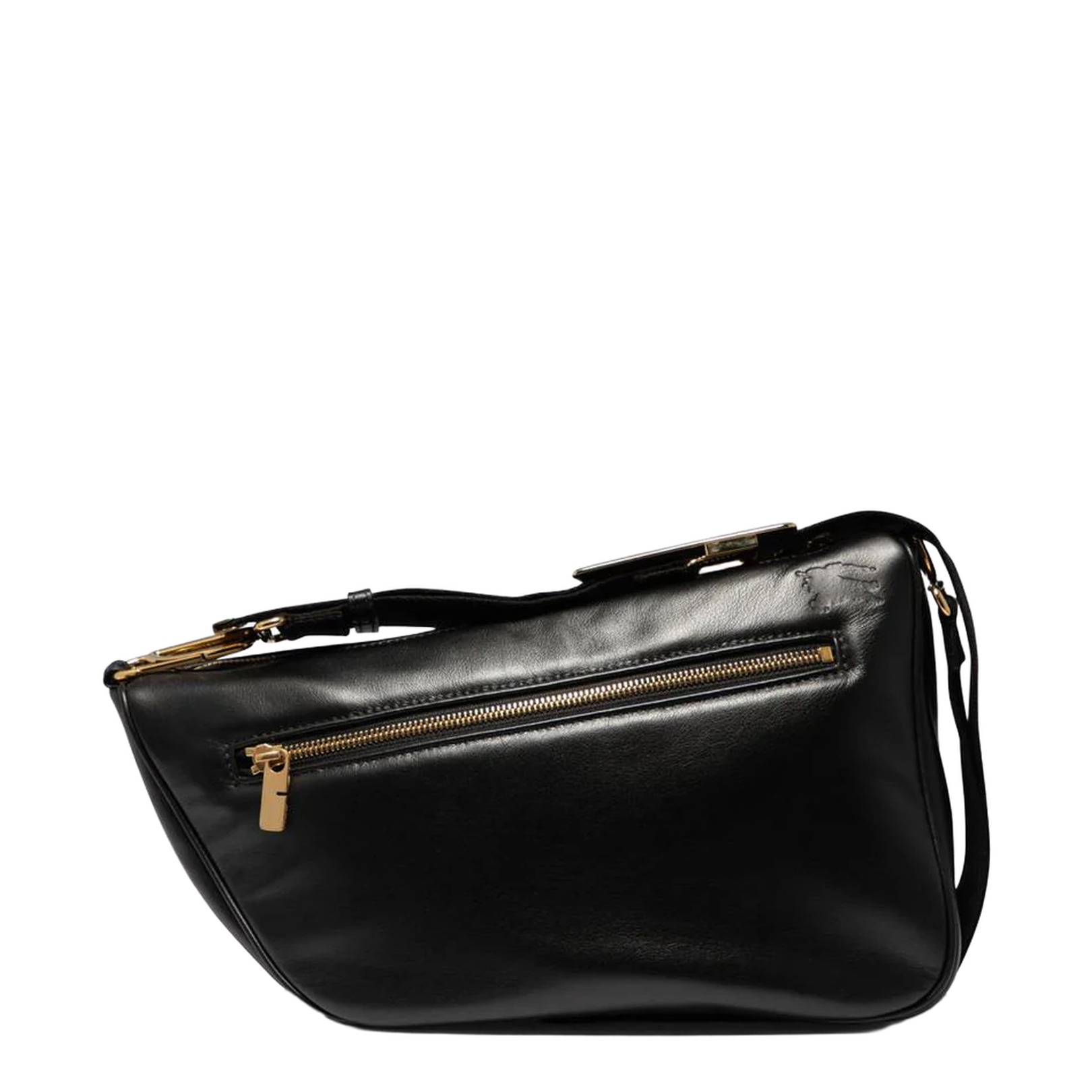 Shield Medium Calf Leather Messenger Bag - Black - Image 3
