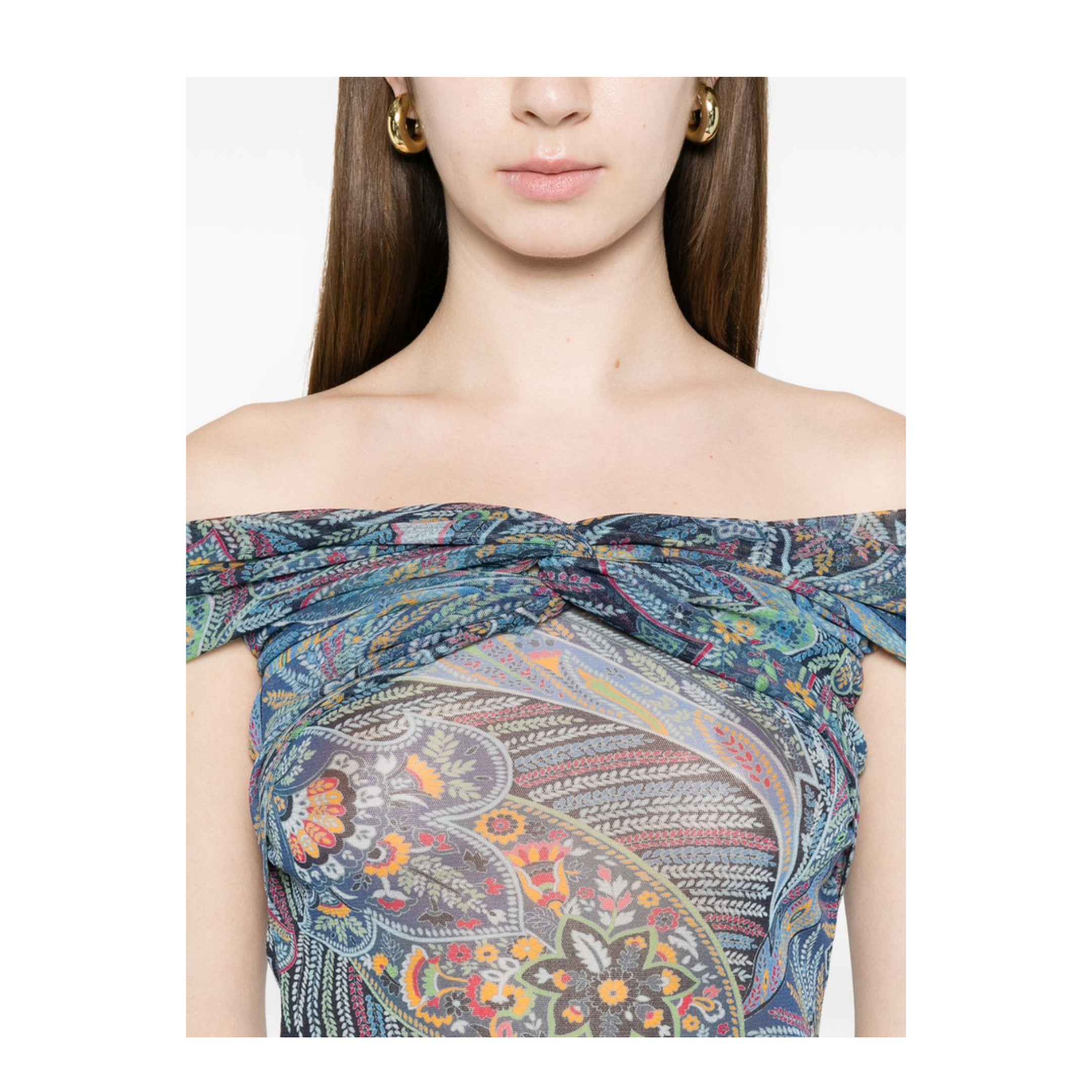 Women's Pattern Top Blue - Image 6