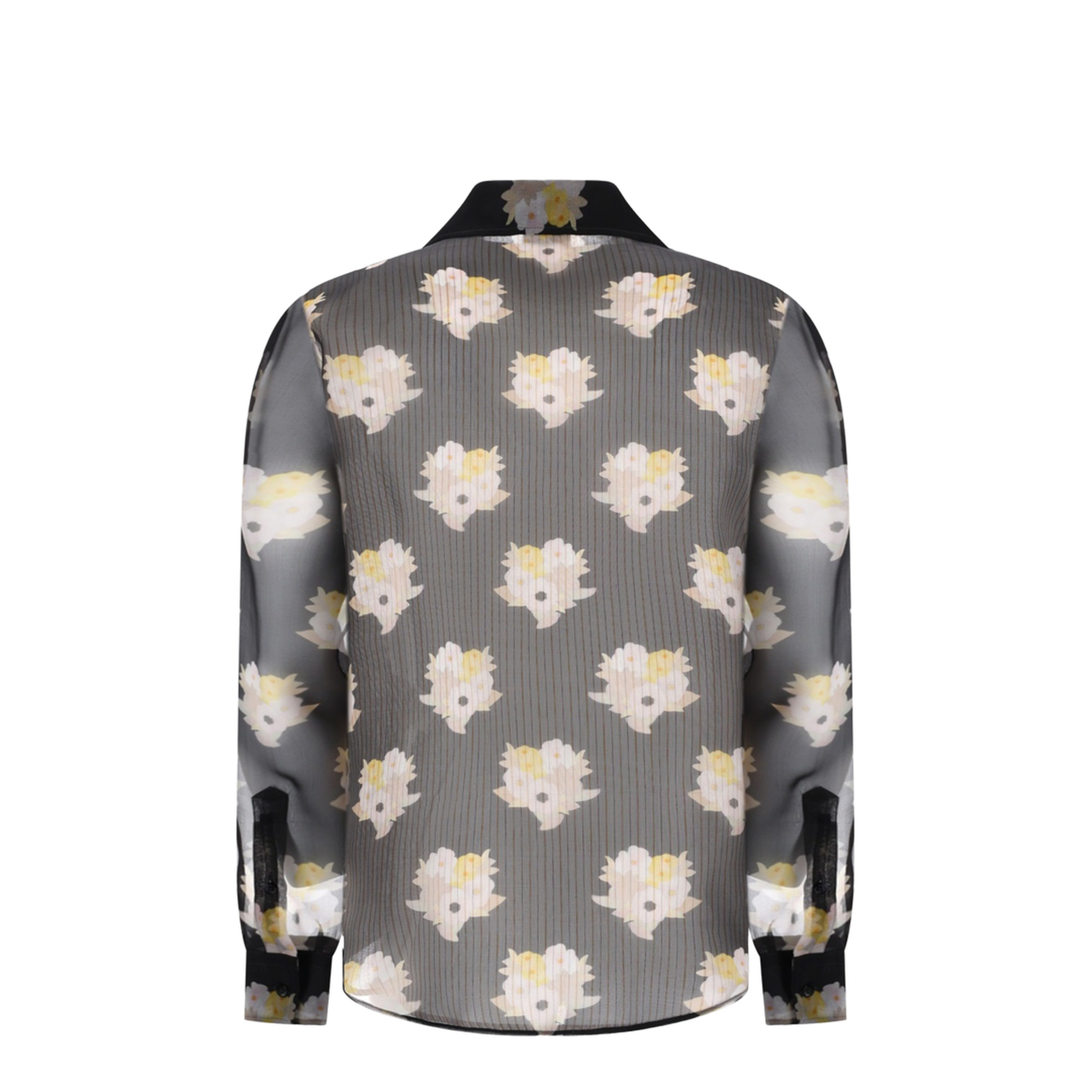 Printed Black Organza Shirt - Image 3