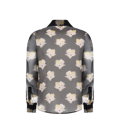 Printed Black Organza Shirt - Image 3