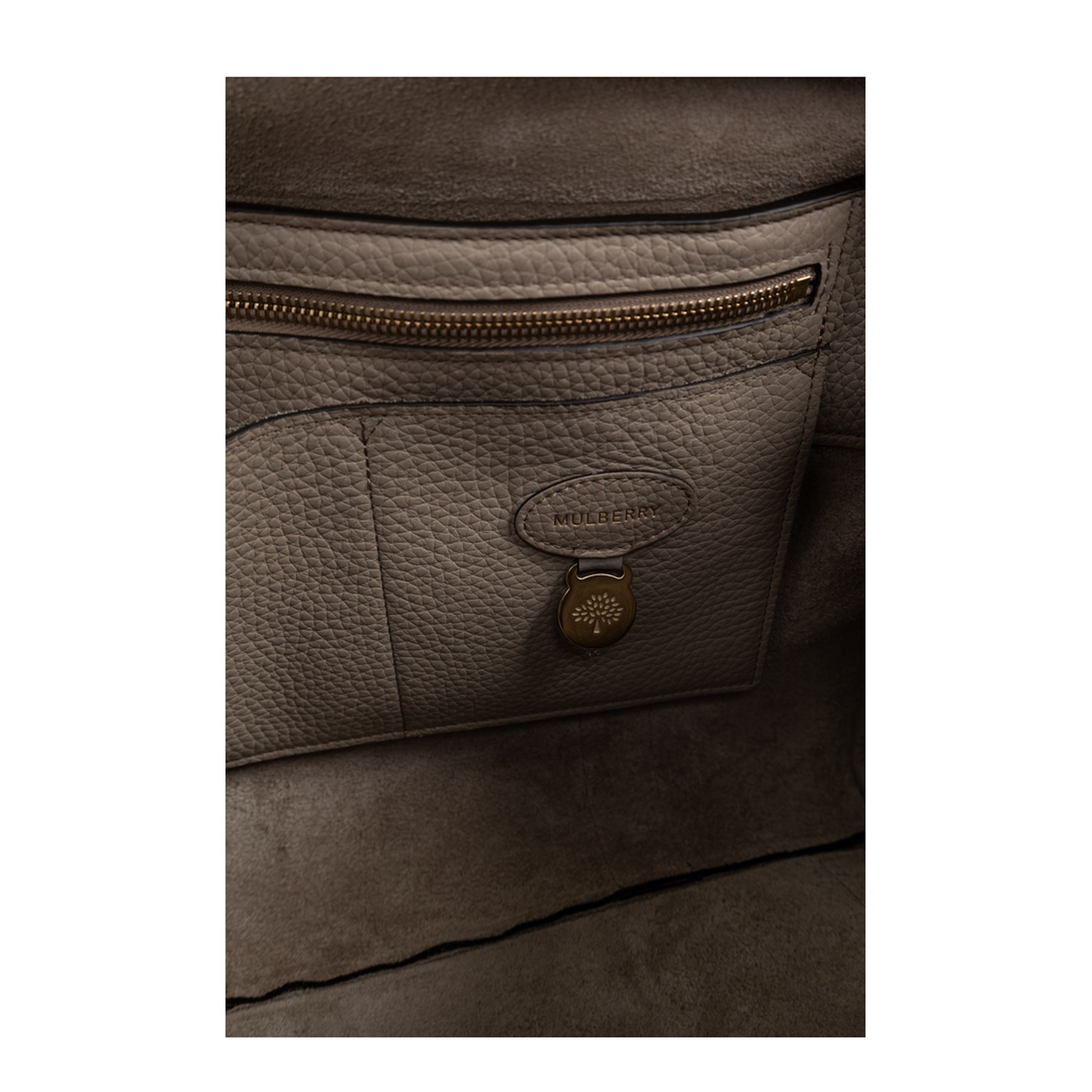 Bayswater Heavy Grain Leather Handbag - Cashmere Taupe - Image 5