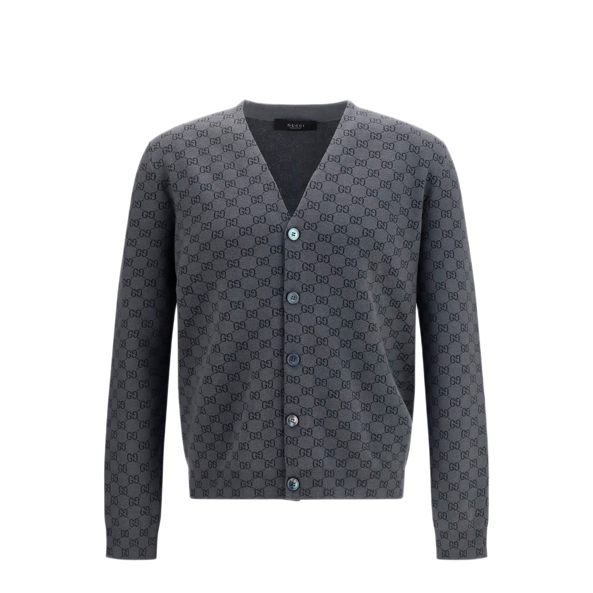 Silk And Wool Gg Print Cardigan - Image 1