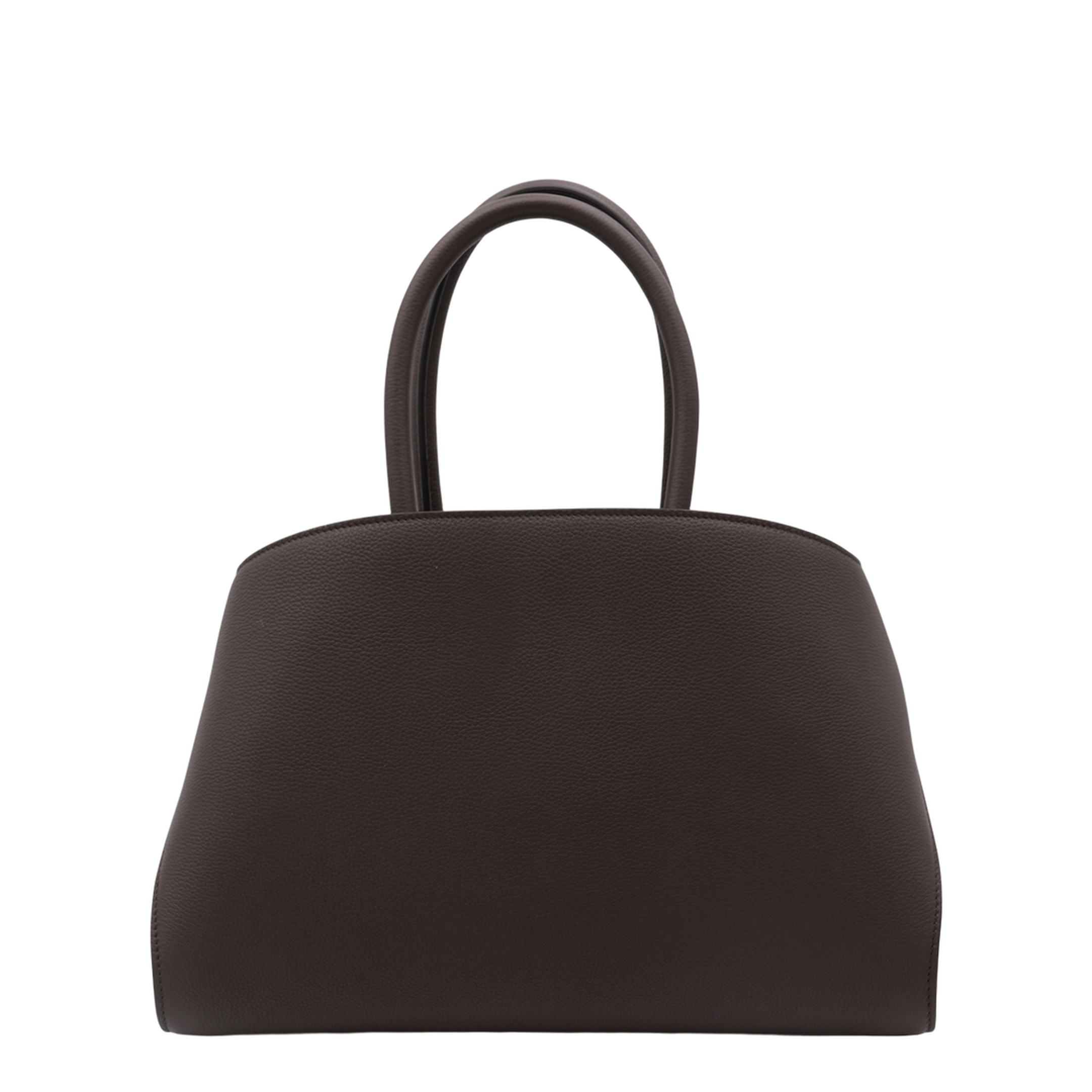 Hug Medium Hammered Calfskin Top Handle Bag - Testa Di Moro / Burnt Ocher - Image 5