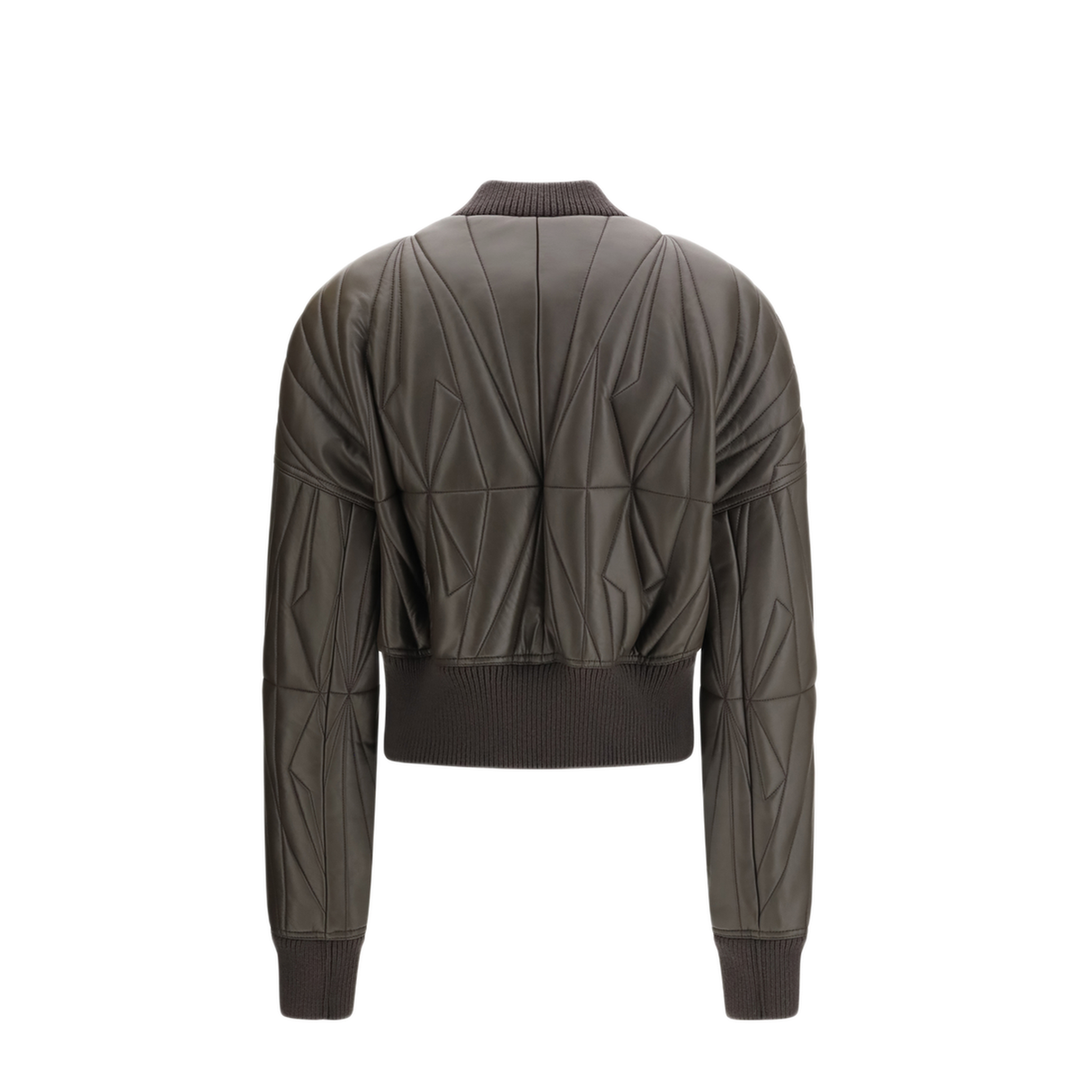 Geocamo Cropped Leather Jacket - Image 2