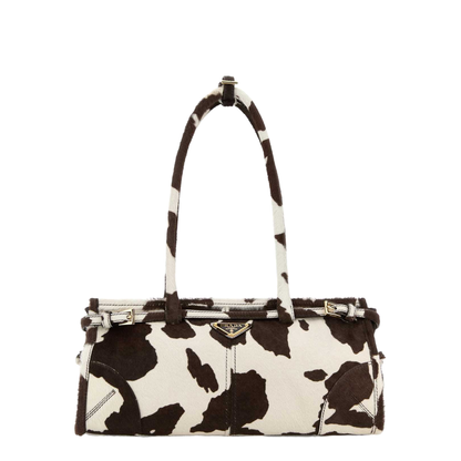 Bonnie Medium Calfskin Handbag - White/Dark Brown - Image 1
