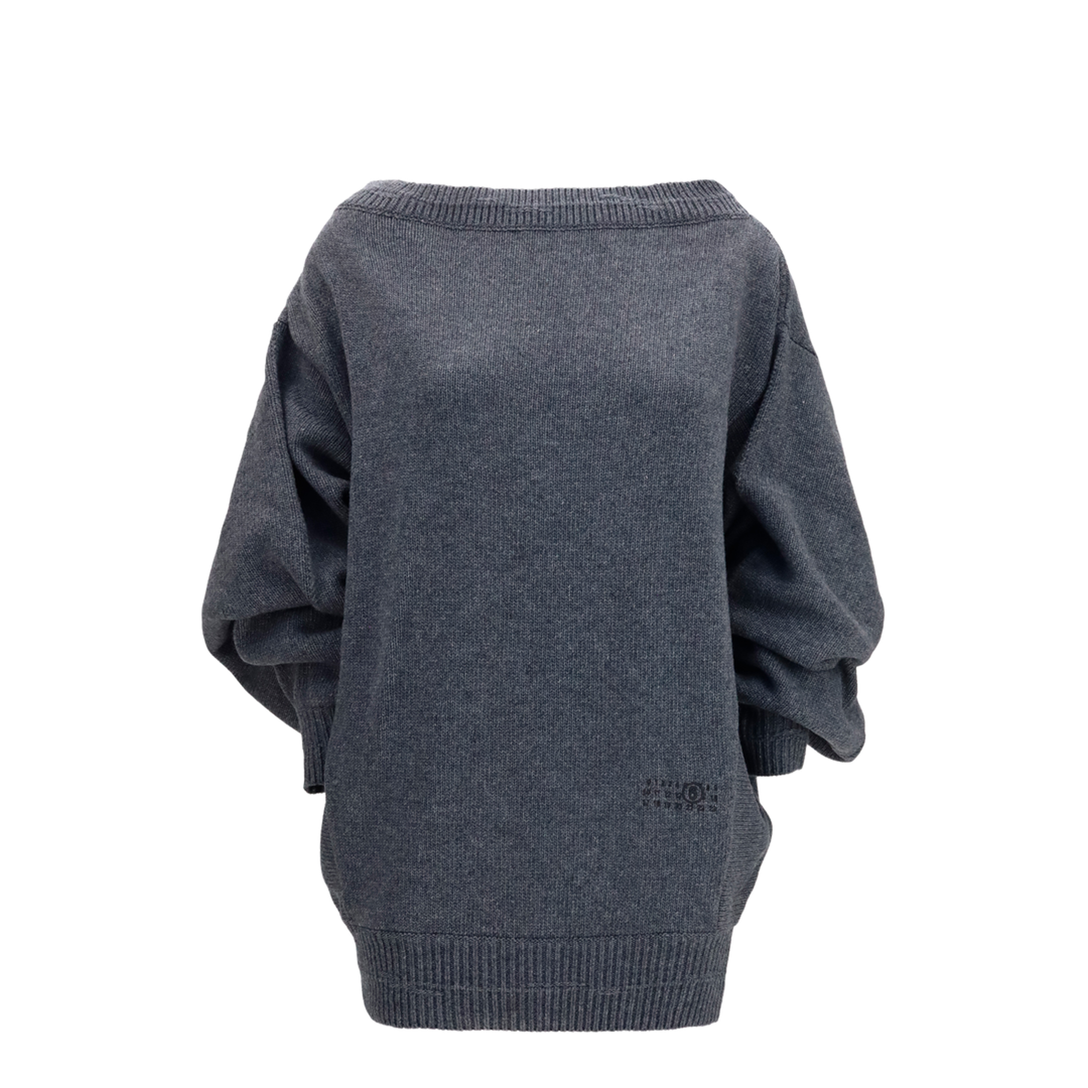 Wool-blend Mini Dress with Wide Sleeves - Image 1