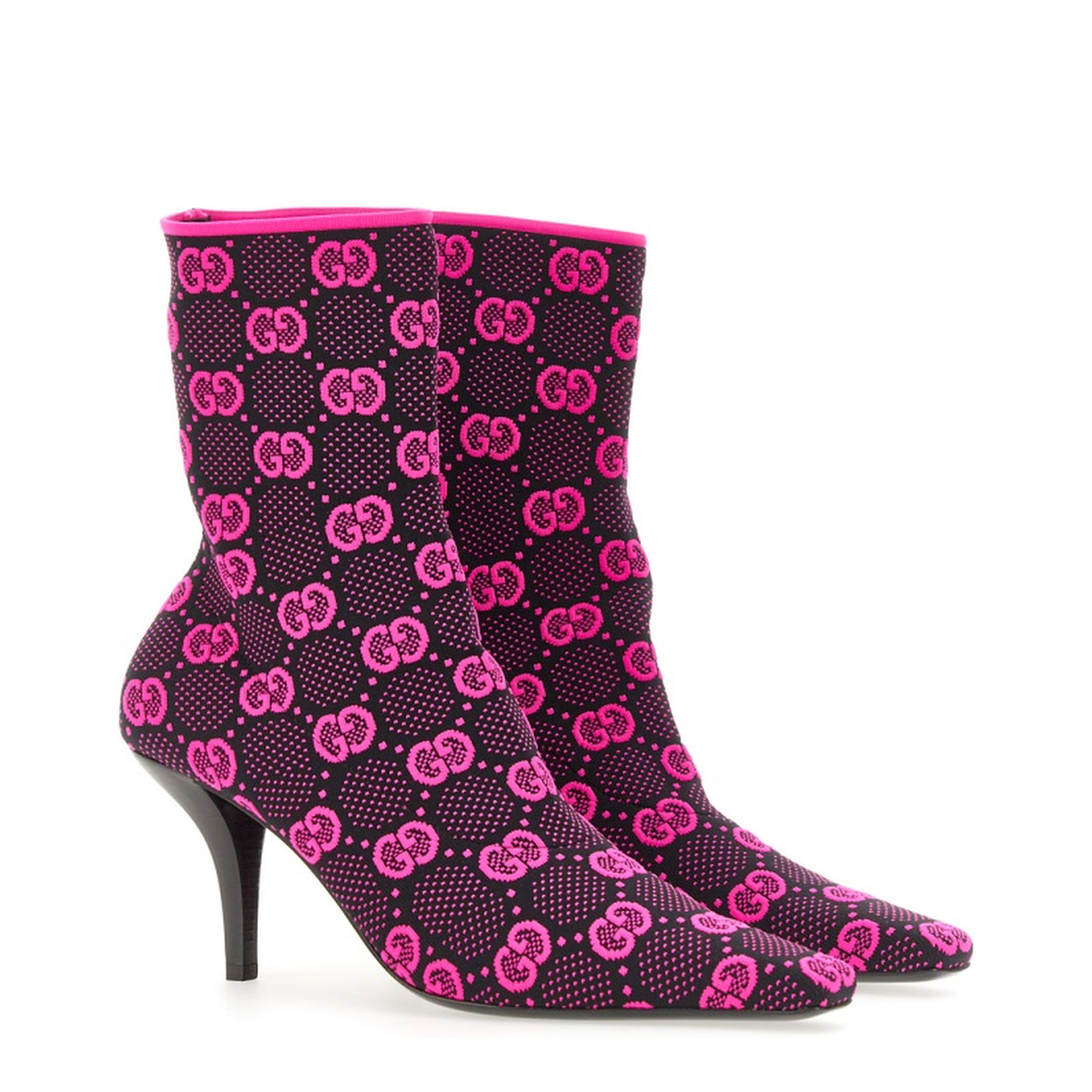 Knit Ankle Boots Black - Image 3