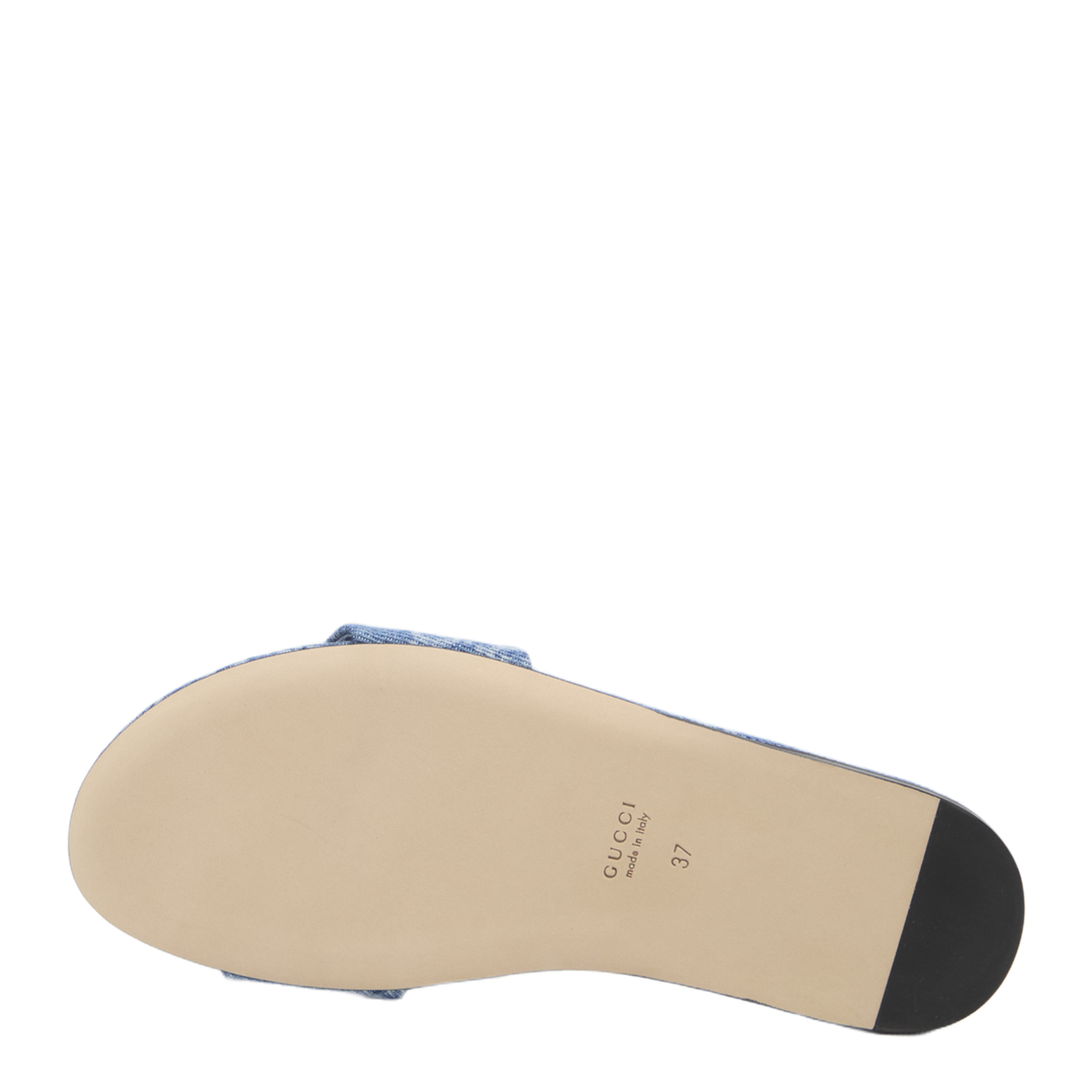 Slide Sandal with Horsebit in Blue GG Denim - Image 4