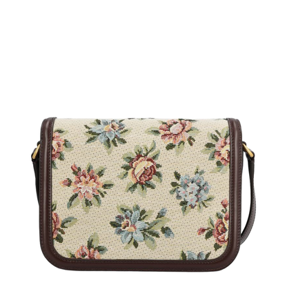 Floral Pattern Leather Crossbody Bag - Image 2