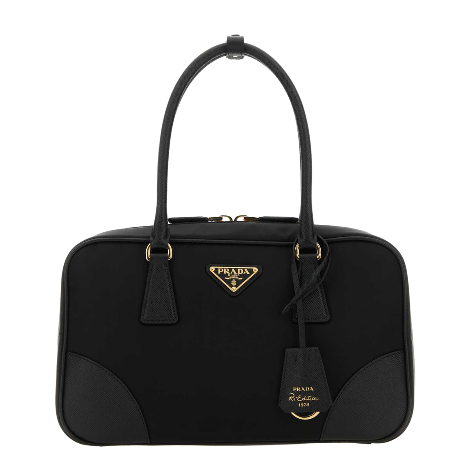 Re-Edition 1978 Re-Nylon And Saffiano Leather Two Handle Medium Bag - Image 3