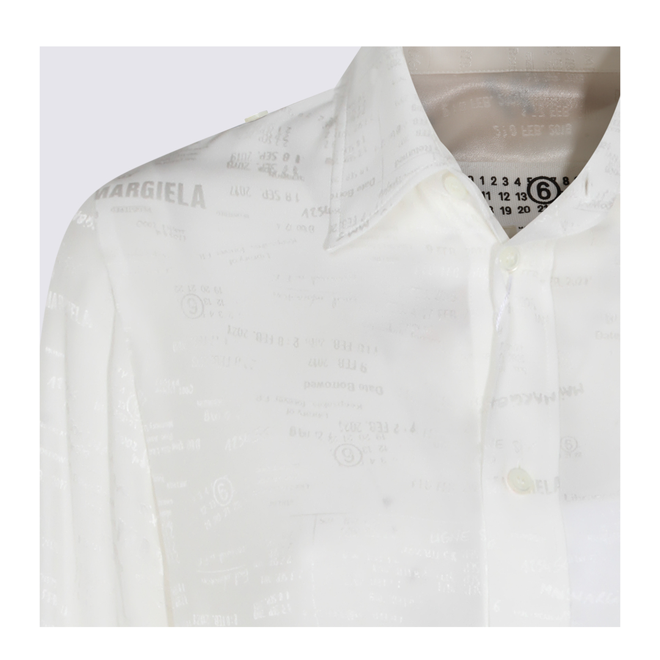 White Shirt with All-Over Logo Graphic - Image 7