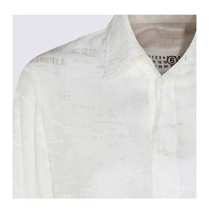 White Shirt with All-Over Logo Graphic - Image 7