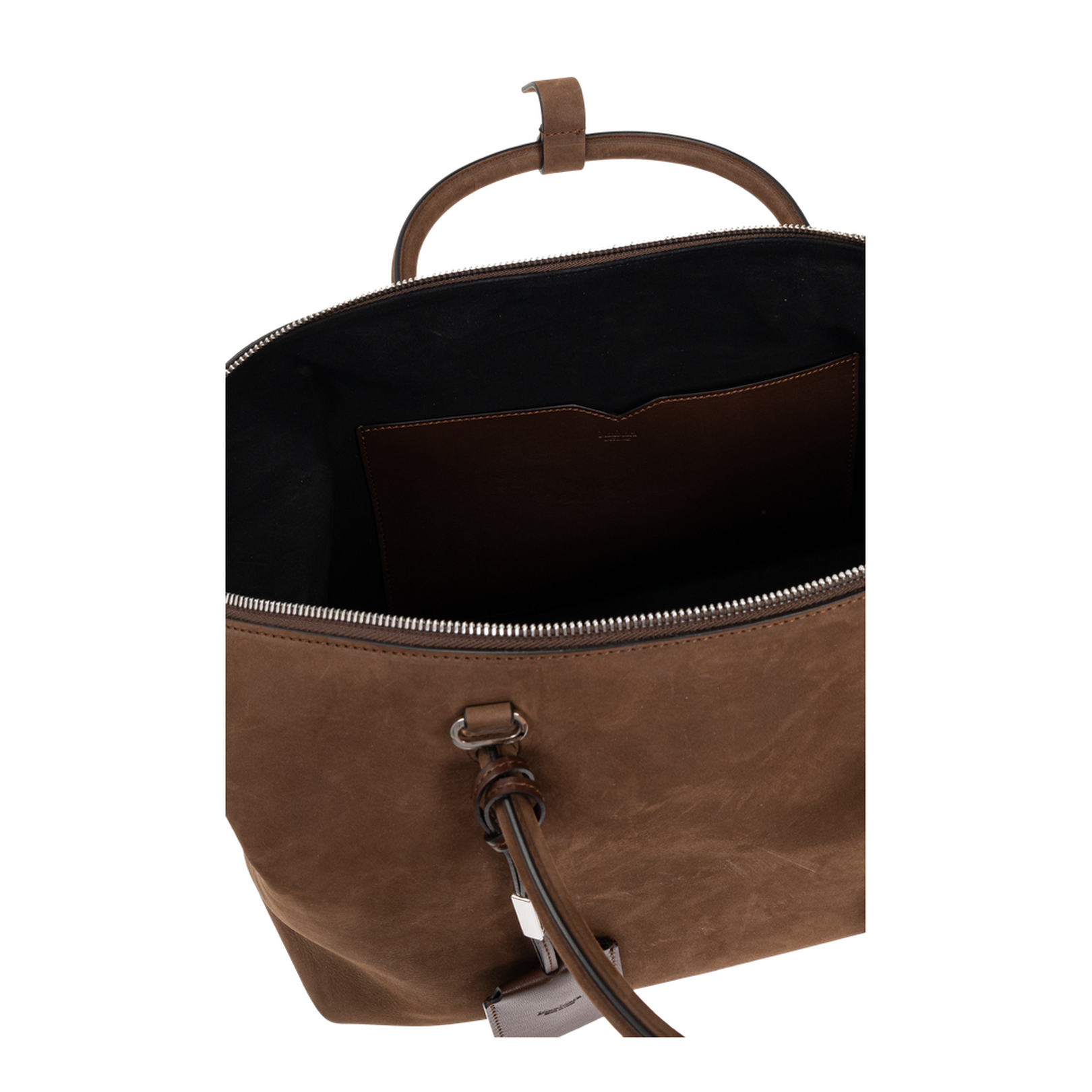 Large Nubuck Leather Bowler Bag - Image 5