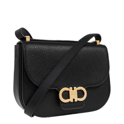 Double Gancini Shoulder Bag in Black - Image 4