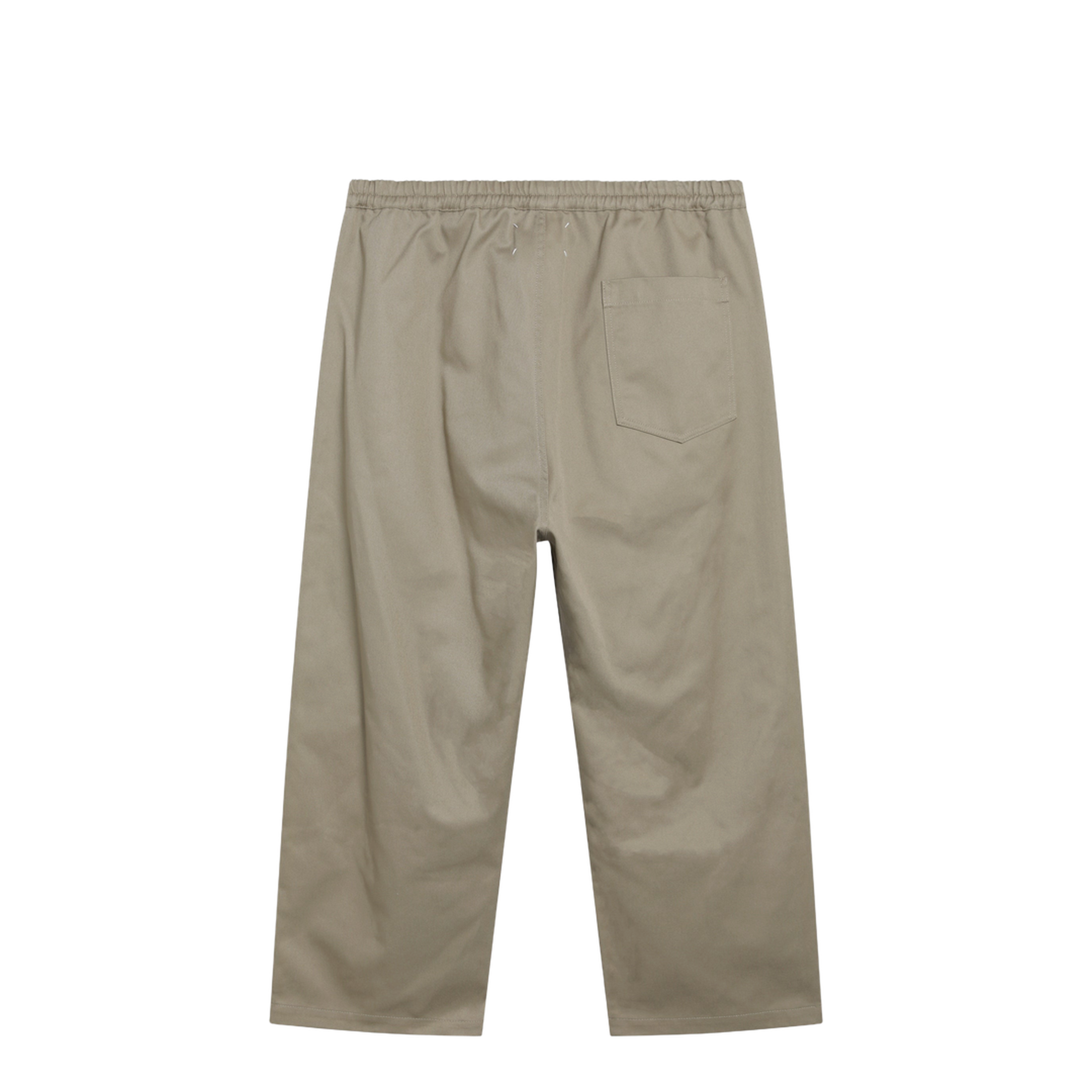 Low-crotch cotton gabardine trousers in beige - Image 2