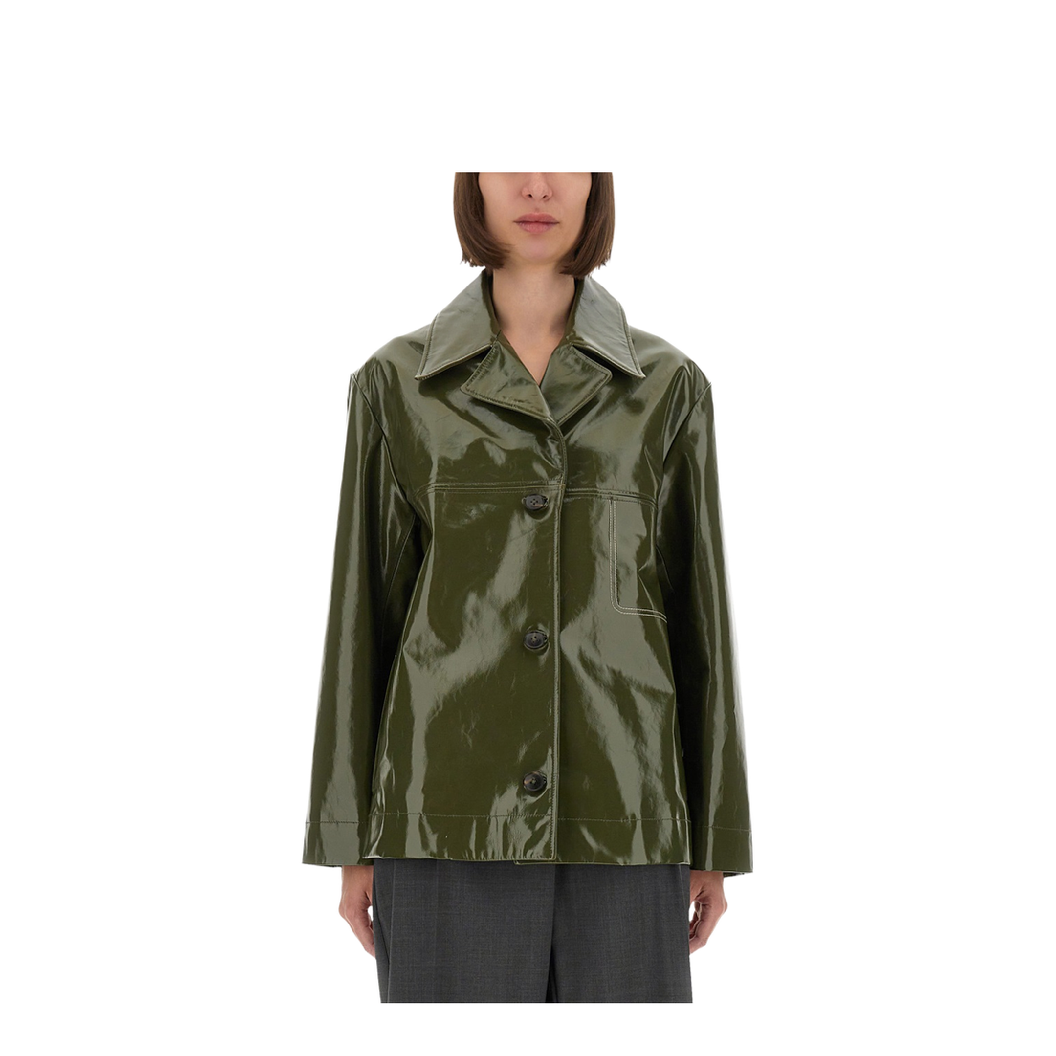 Shiny Leather Jacket - Image 1