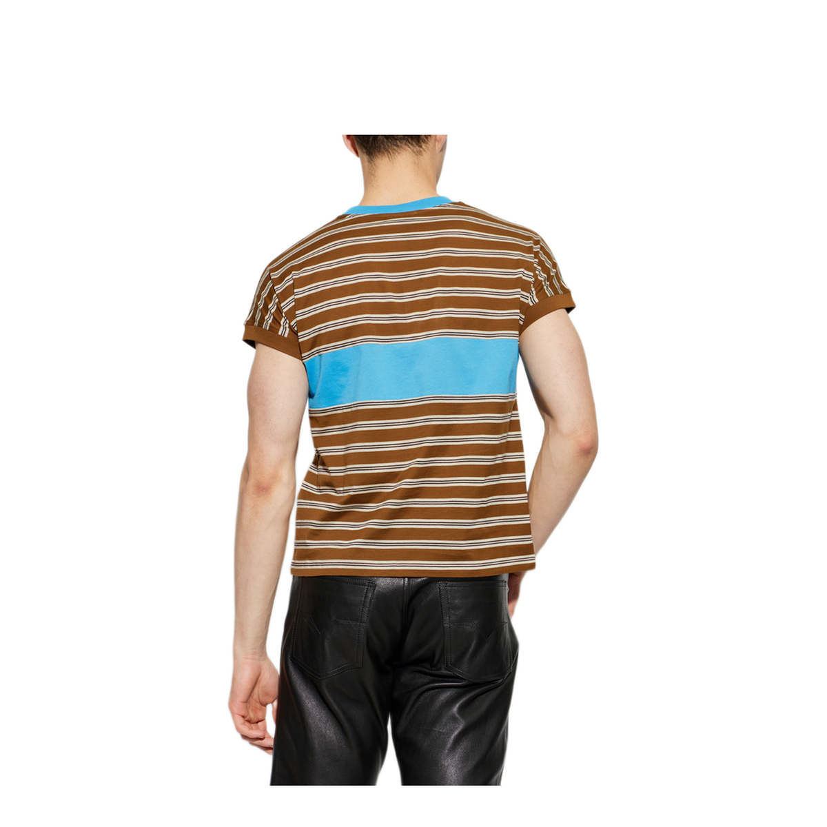 Striped Cotton T-Shirt With Inlay - Image 4
