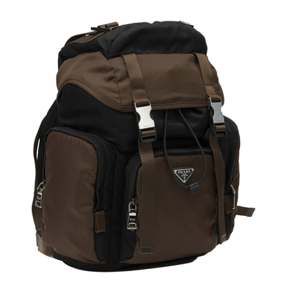 Casual Backpack in Re-Nylon and Leather - Image 2