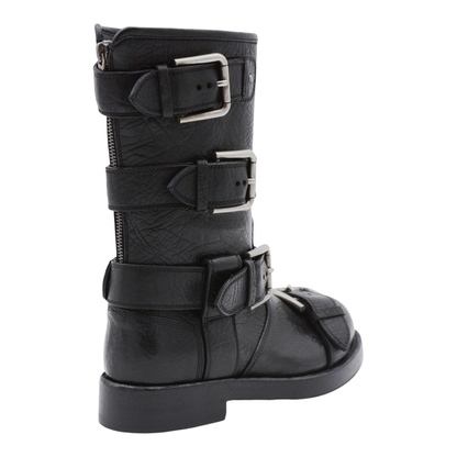 Black leather boots with straps - Image 6