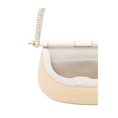 Pescador Medium Raffia/Calfskin Bag - Natural/White - Image 5