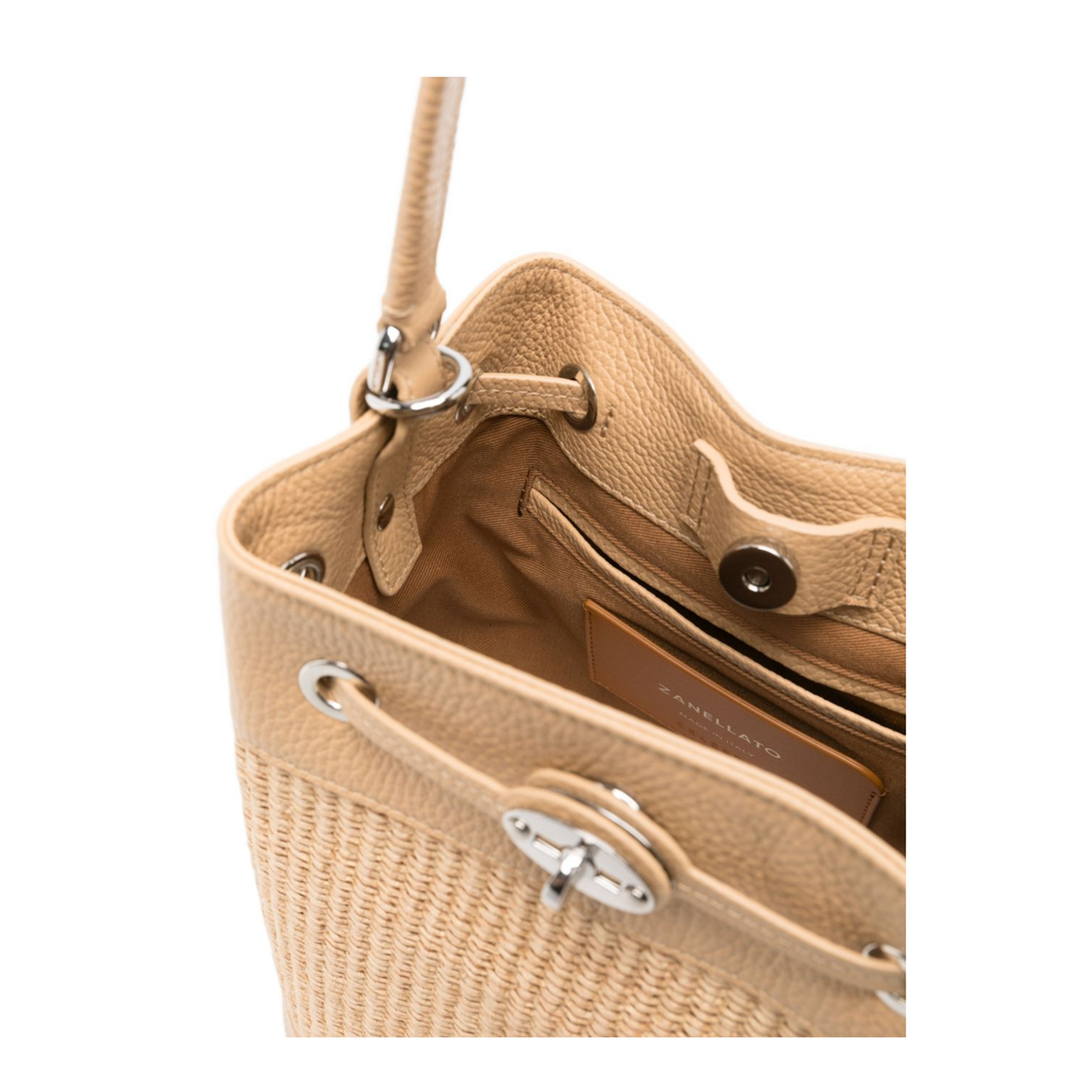 Mondà Vimini Small Straw Bucket Bag - Beige - Image 3