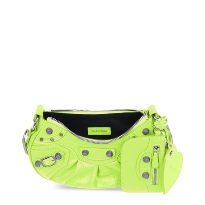 Le Cagole Xs Shoulder Bag in Neon Yellow - Image 4