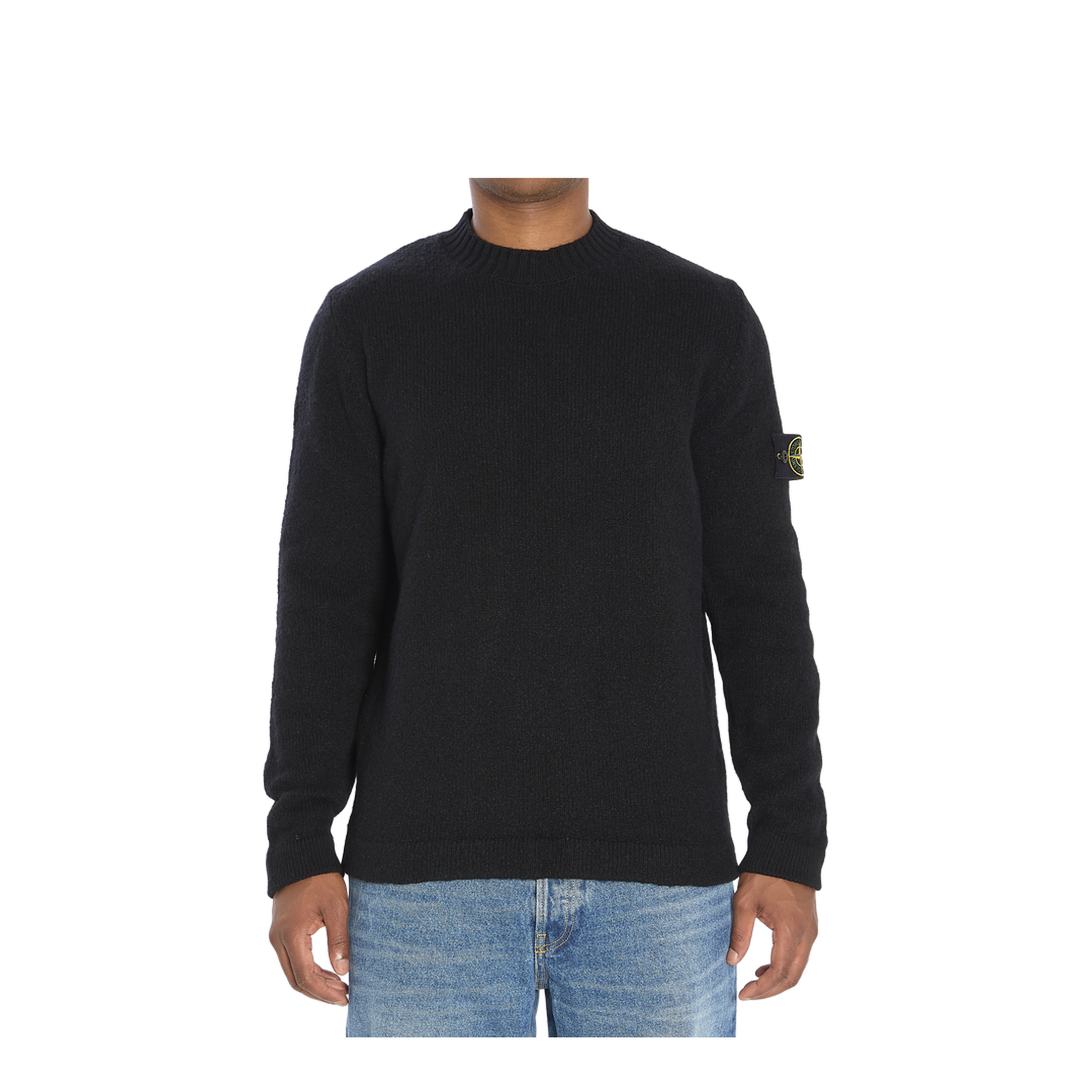 Crew Neck Sweater with Brushed Texture - Image 1