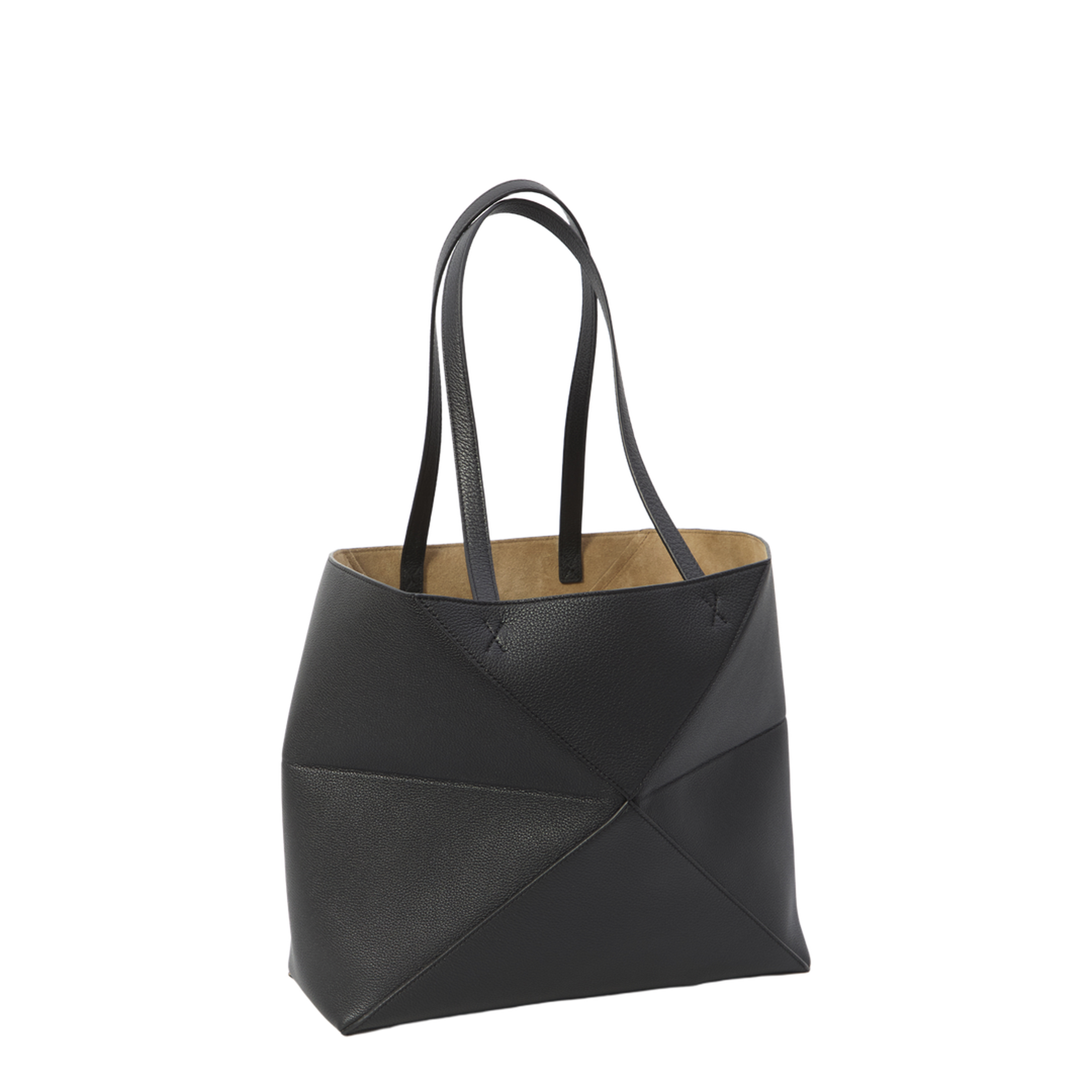 Puzzle Medium Horizontal Soft Grained Calfskin Tote - Black - Image 2