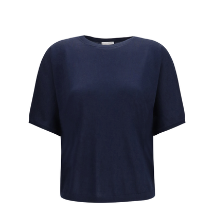Short-sleeve Cashmere and Silk Sweater - Image 1