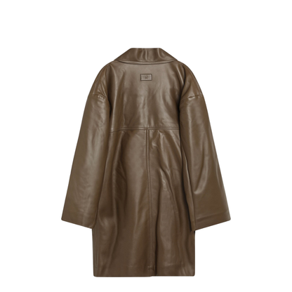 Coat Leather Beige - Image 2