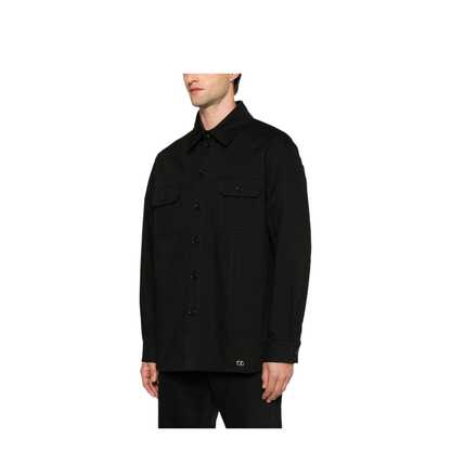 Cotton Gabardine Shirt Jacket with Vlogo - Image 3
