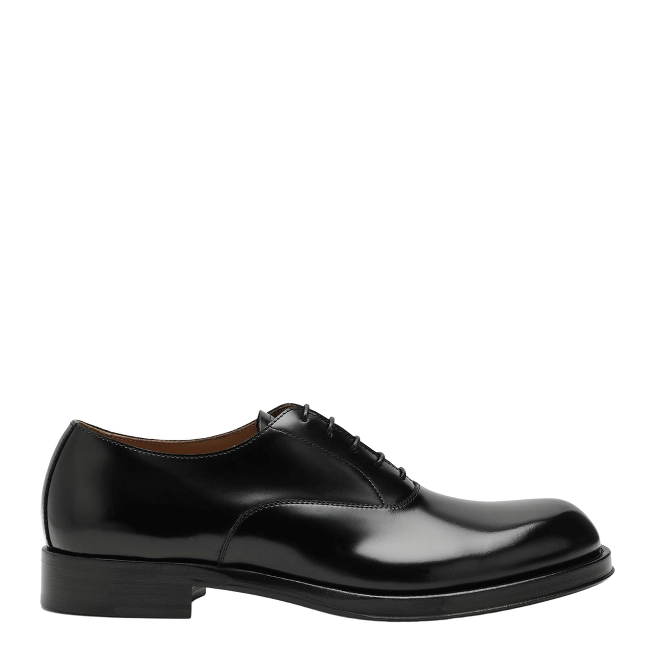 Black Lace-Up Shoes in Leather - Image 1