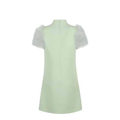 Feathered Wool And Silk Dress - Image 2