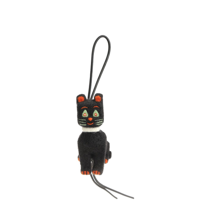 White Felt Cat Charm By Louis Wain - Image 1