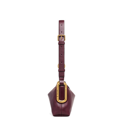 Scene Medium Smooth Leather Shoulder Bag - Dark Port - Image 3