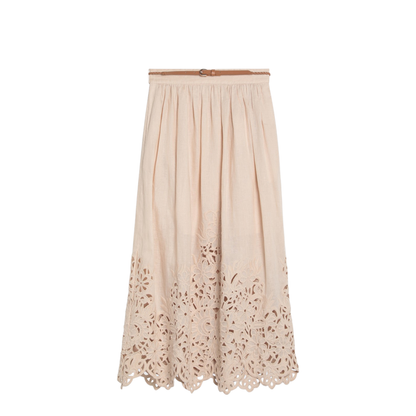 Wylie Cream Colored Midi Skirt - Image 1