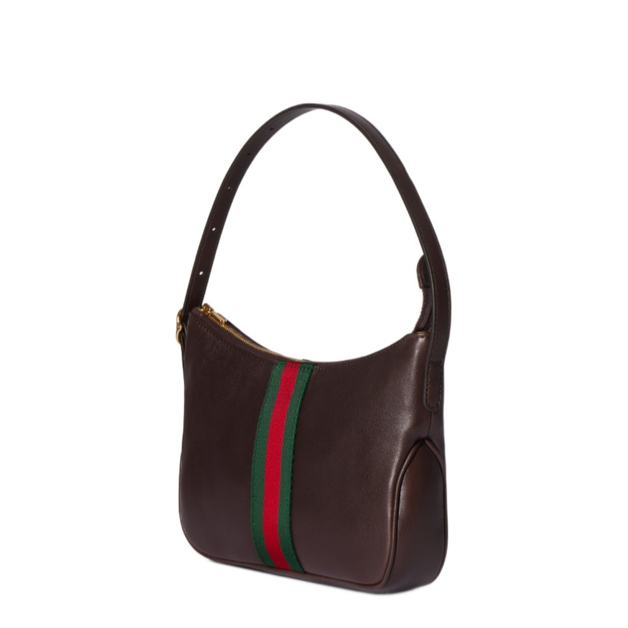 Lunetta small crossbody bag in dark brown leather - Image 3
