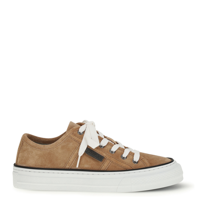 Shiny Tab Suede Sneakers - Image 1