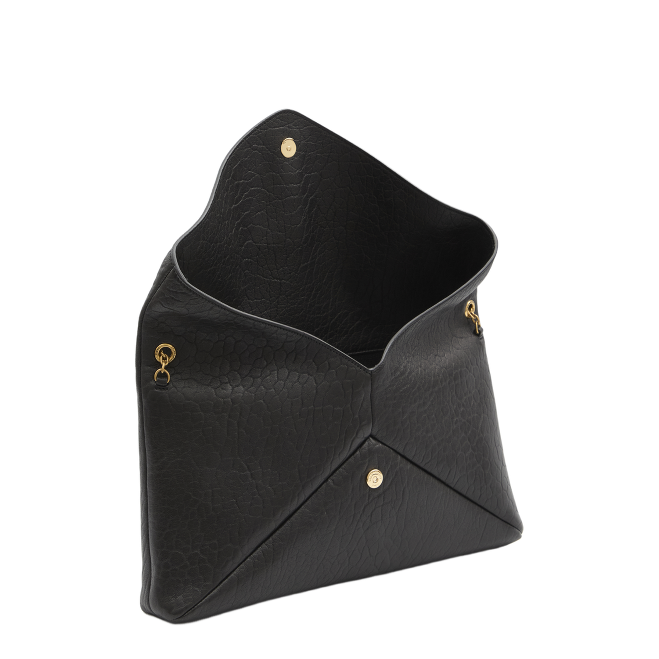 Cassandre Large Lambskin Pouch On Chain - Black - Image 4