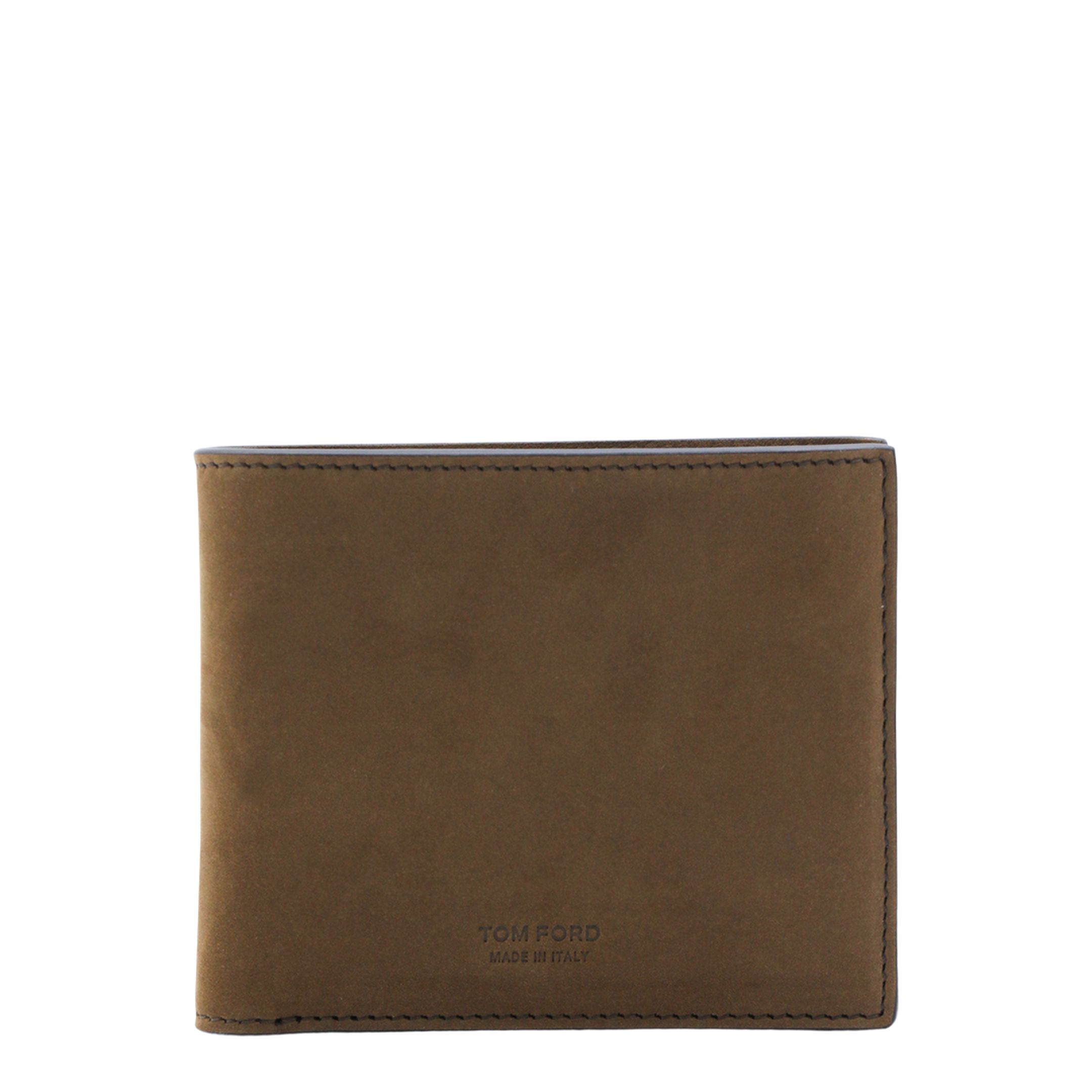 Nubuk T-Line Classic Bifold Wallet in Olive Brown - Image 1