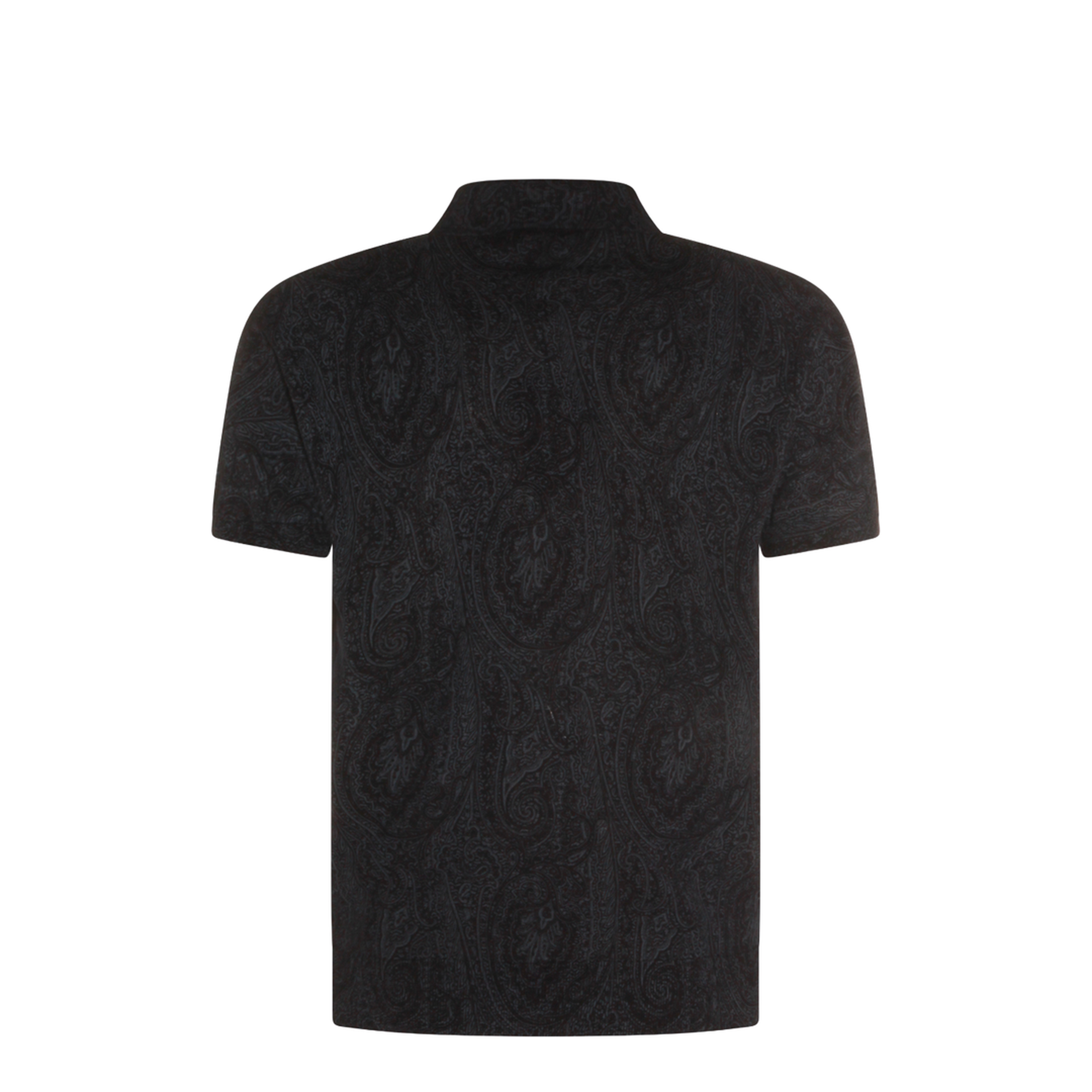 Men's Pattern Polo Shirt Blue - Image 4