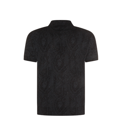 Men's Pattern Polo Shirt Blue - Image 4